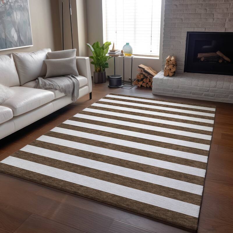 Premium Washable Super Soft Cabana Stripe Mayfield Rug