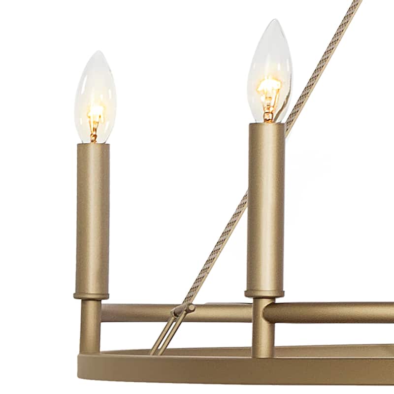 Modern 8 - Light Wagon Wheel Candle Style Chandelier - 36.22"x36.22"x31.69"