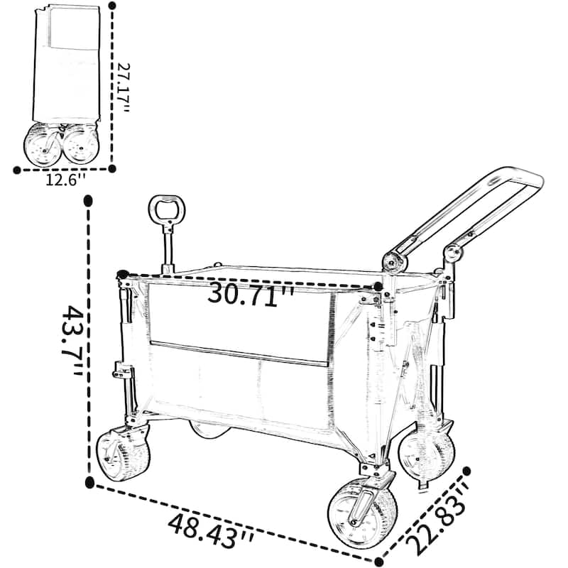Heavy-Duty Folding Wagon Cart with 360° All-Terrain Wheels