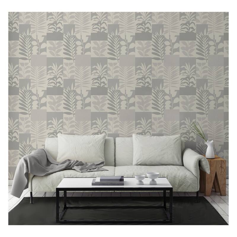 Advantage Hammons Silver Block Botanical Wallpaper - 20.5 x 396 x 0.025