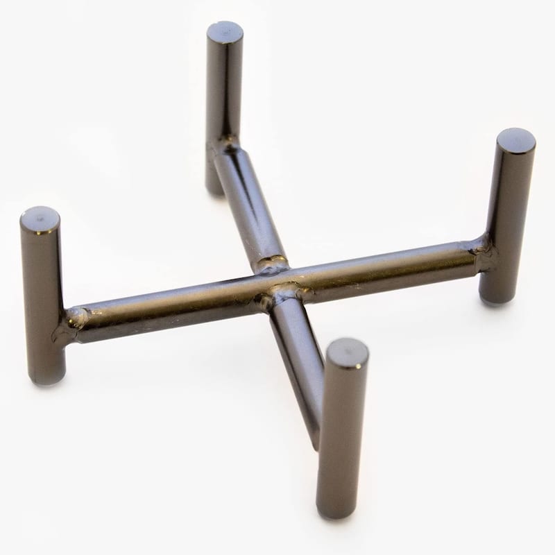Black Chrome Iron Coaster Holder 5" x 5" Holds Round or Square 4" to 4.25" Coasters - Black