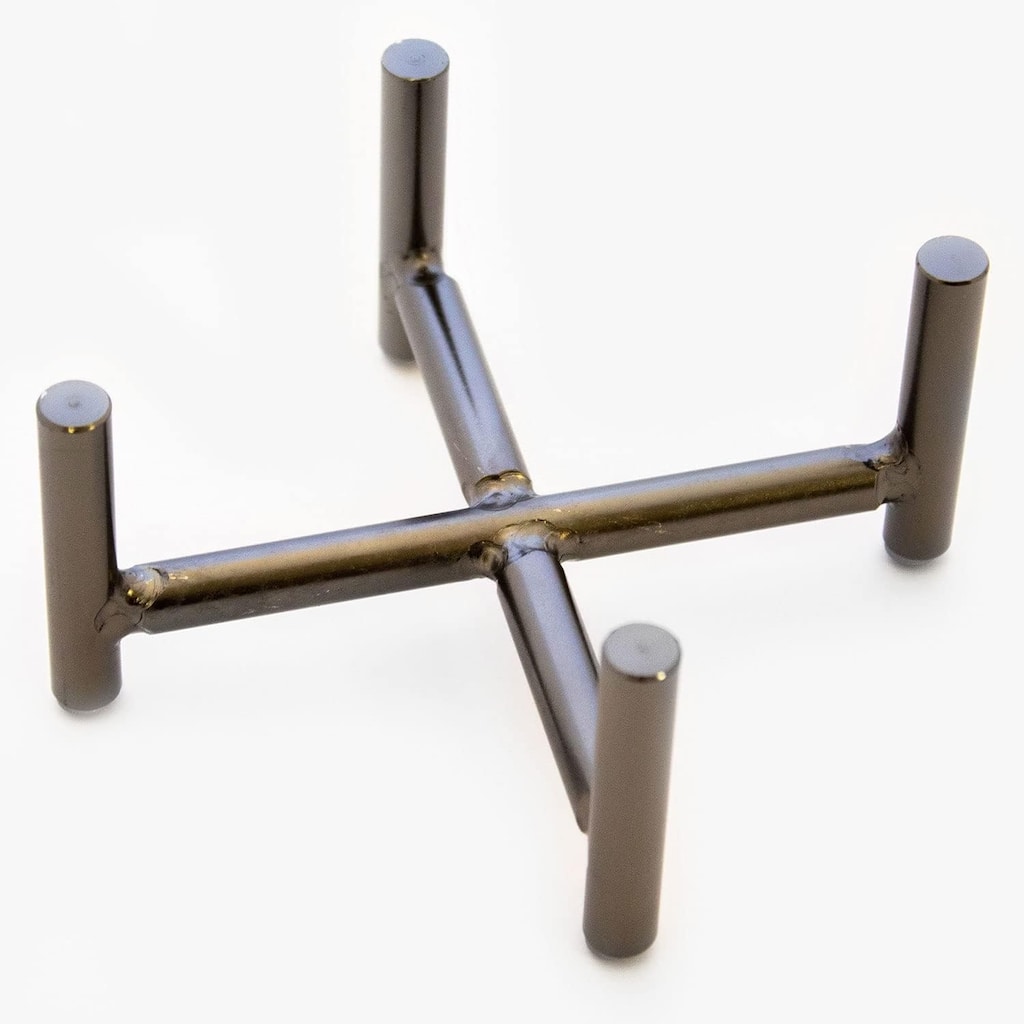 Black Chrome Iron Coaster Holder 5" x 5" Holds Round or Square 4" to 4.25" Coasters
