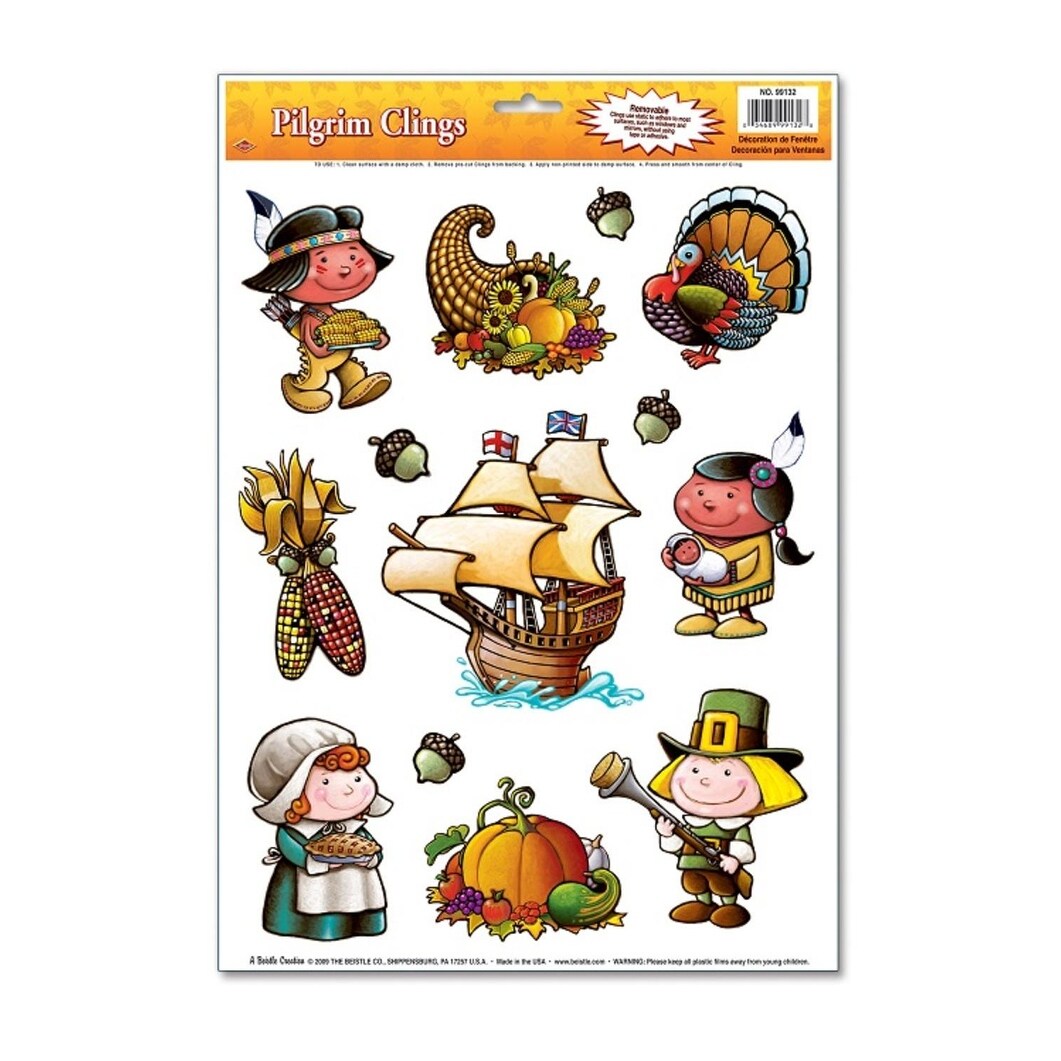 Shop Club Pack Of 156 Pilgrim Fall Harvest Window Cling