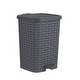 preview thumbnail 6 of 4, Rattan Step On Trash Can Capacity: 3.1 gal - Grey