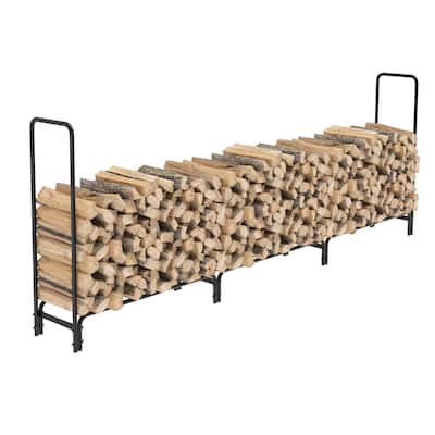 12 FT Long Firewood Log Rack Outdoor Heavy-Duty Metal Firewood Holder - 12 FT
