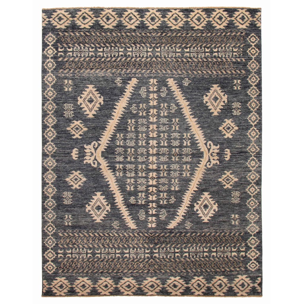 ECARPETGALLERY Hand-knotted Jules Serapi Navy Wool Rug - 9'2 x 11'10