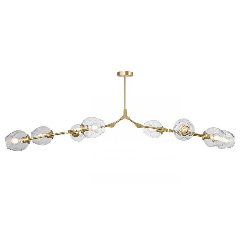 Bella Depot Modern Adjustable Chandelier Gold Pendant with Clear Glass Shades