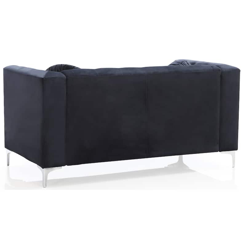 Pompano Velvet Button Tufted Loveseat