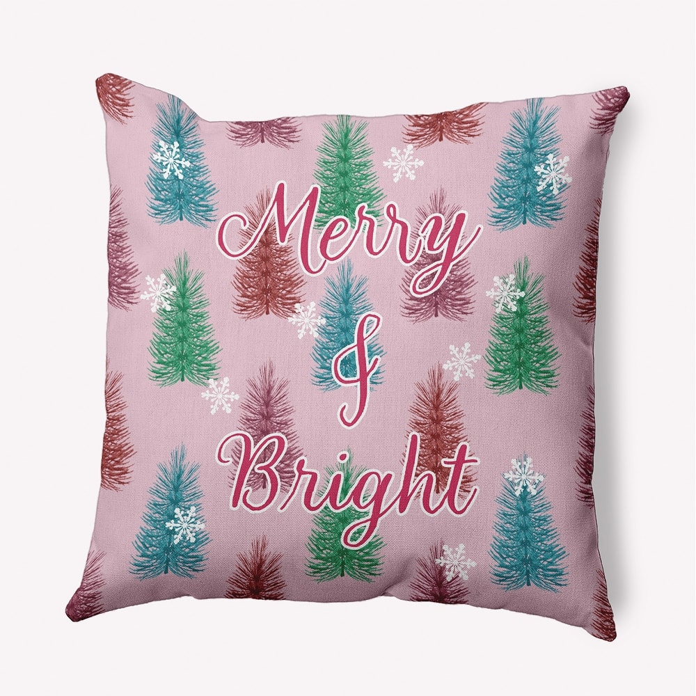 Merry and Bright Christmas Accent Pillow