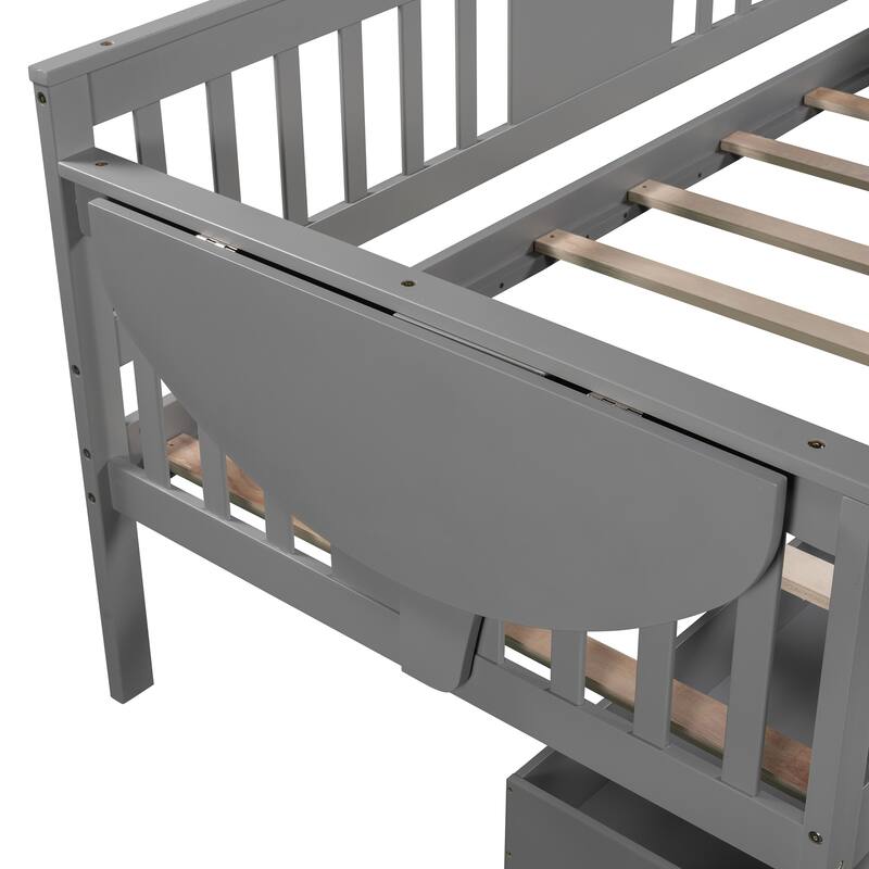 Daybed with 2 Drawers and Wood Slat Support