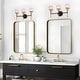 preview thumbnail 4 of 16, Beta Modern 3-Light Globe Glass Bathroom Vanity Lights Black Gold Wall Sconces