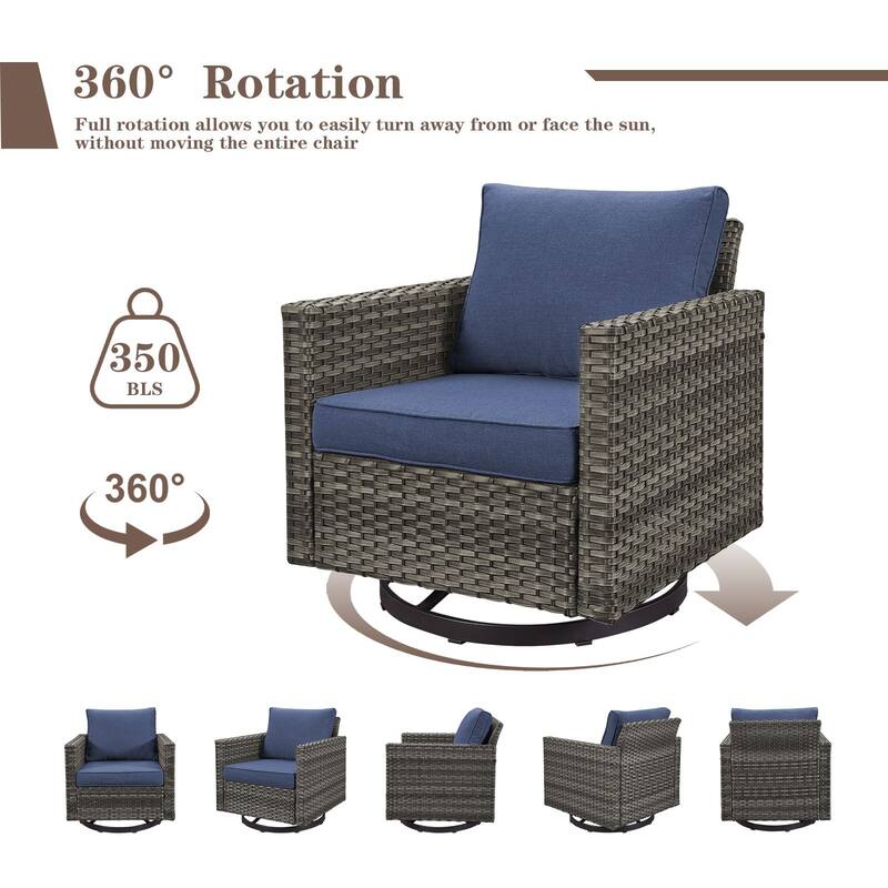 Pocassy Patio Swivel Chair with Soft Cushion