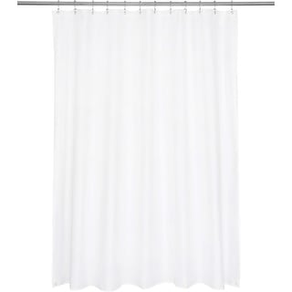 Waterproof Extra Long Fabric Shower Curtain or Liner, White, 72"x84"