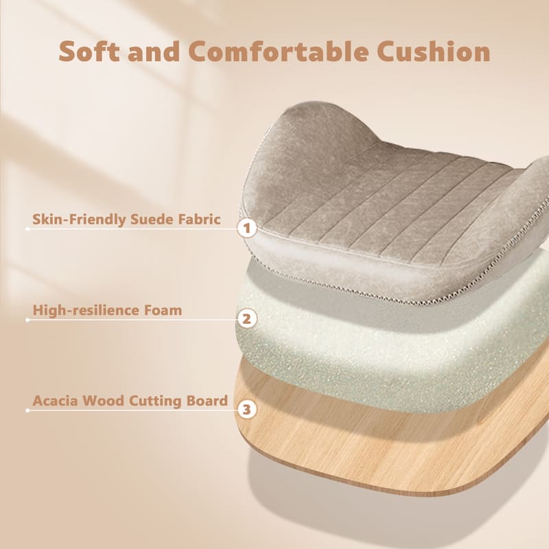 XIZZI Vintage Suede Fabric Office Chair with Armrests and Swivel Base