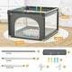 preview thumbnail 7 of 5, Infant 36"x36" 4-Panel Baby Playpen Spacious & Secure Foldable Playard Grey