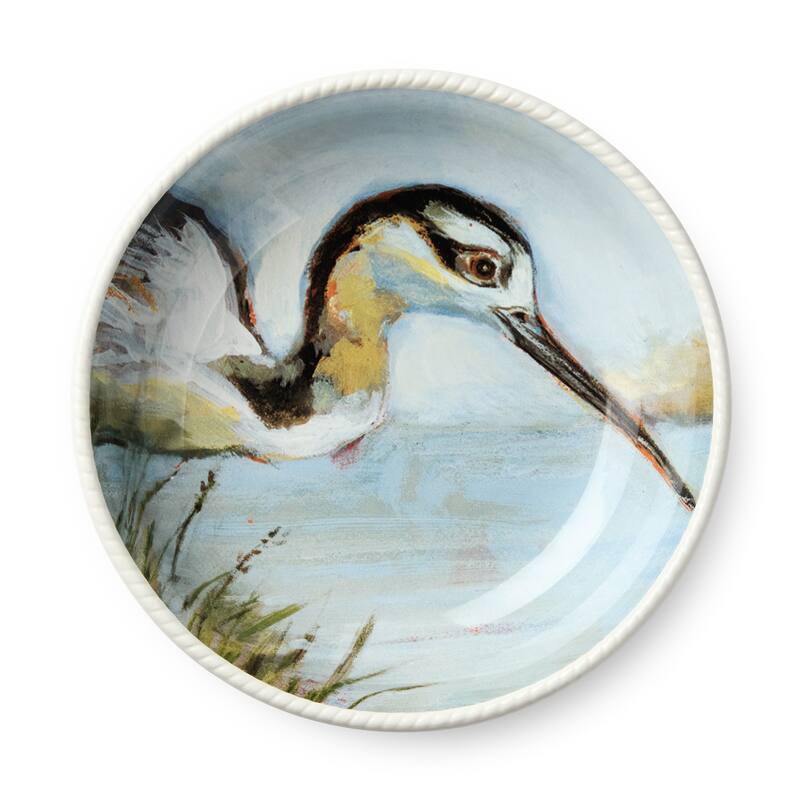 Certified International Coastal Birds 9" Soup/Cereal Bowls, Set of 4 Assorted Designs - 8.50"L x 8.50"W x 2.00"H
