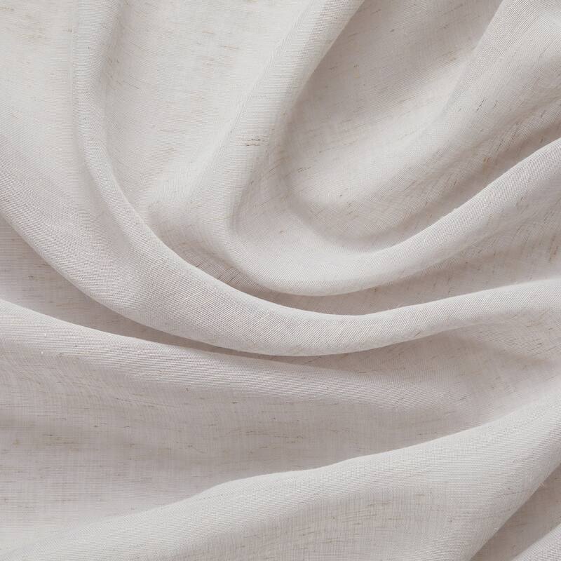 HLC.me Sierra Burlap Flax Linen Semi Sheer Light Filtering Transparent Window Grommet Thick Curtains Panels - Set of 2