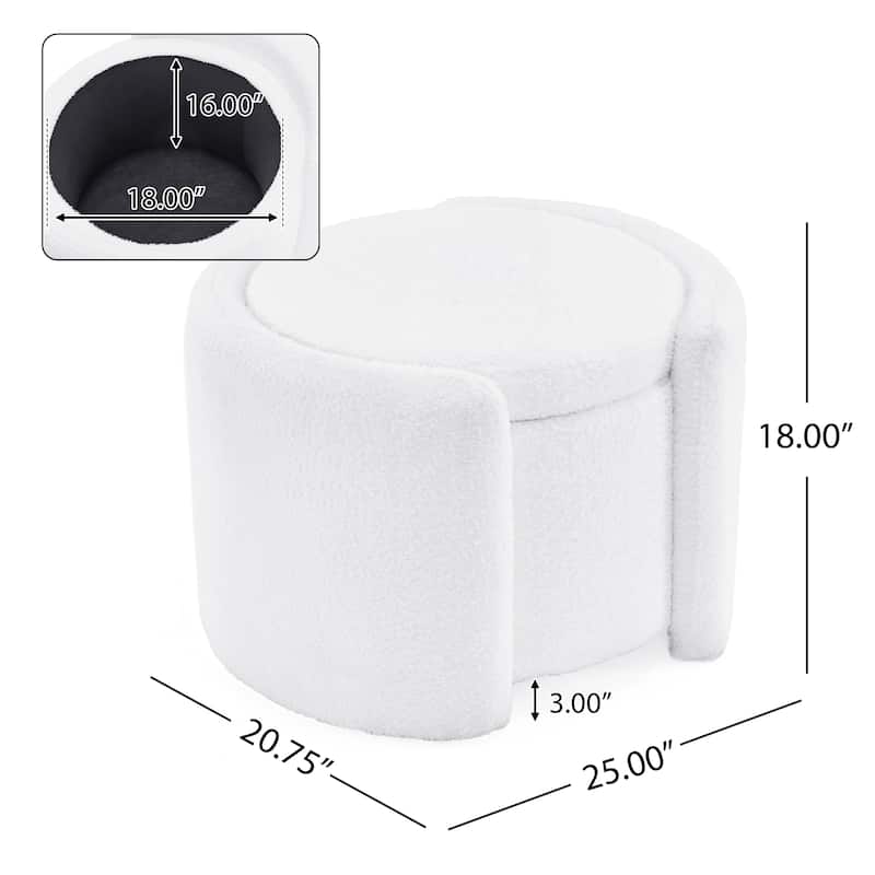 Christopher Knight Home - Sophia Cozy Lamb Fleece Round Storage Ottoman: Comfort Meets Practicality