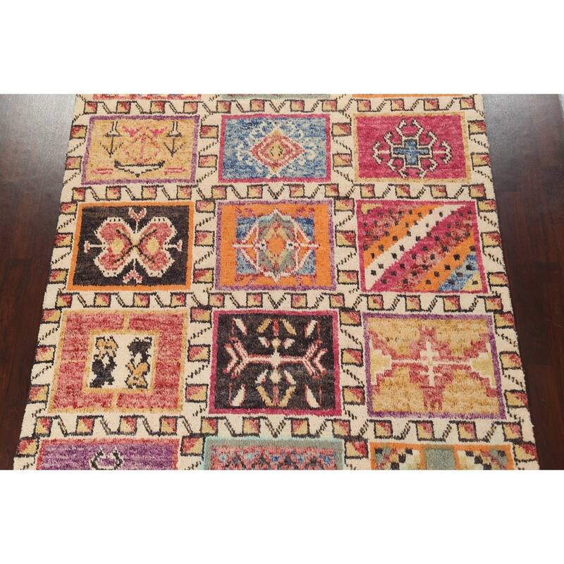 Geometric Moroccan Oriental Dining Room Area Rug Wool Handmade Carpet