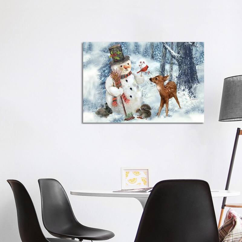 iCanvas "Woodland Snowman" by Giordano Studios Canvas Print - 26x40x1.5
