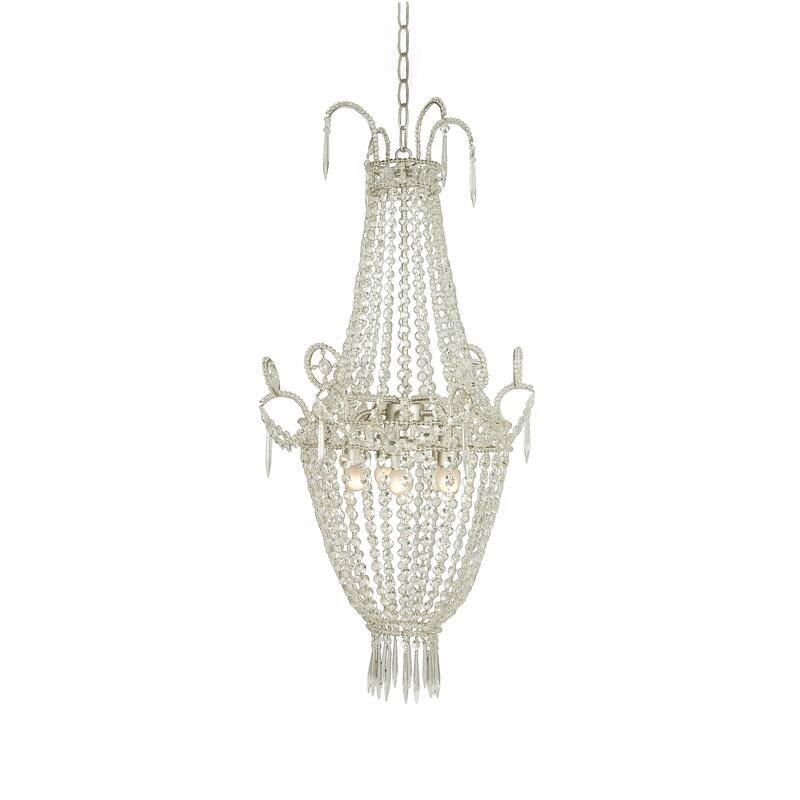 5-Light Chrome Chandelier With Clear Crystals