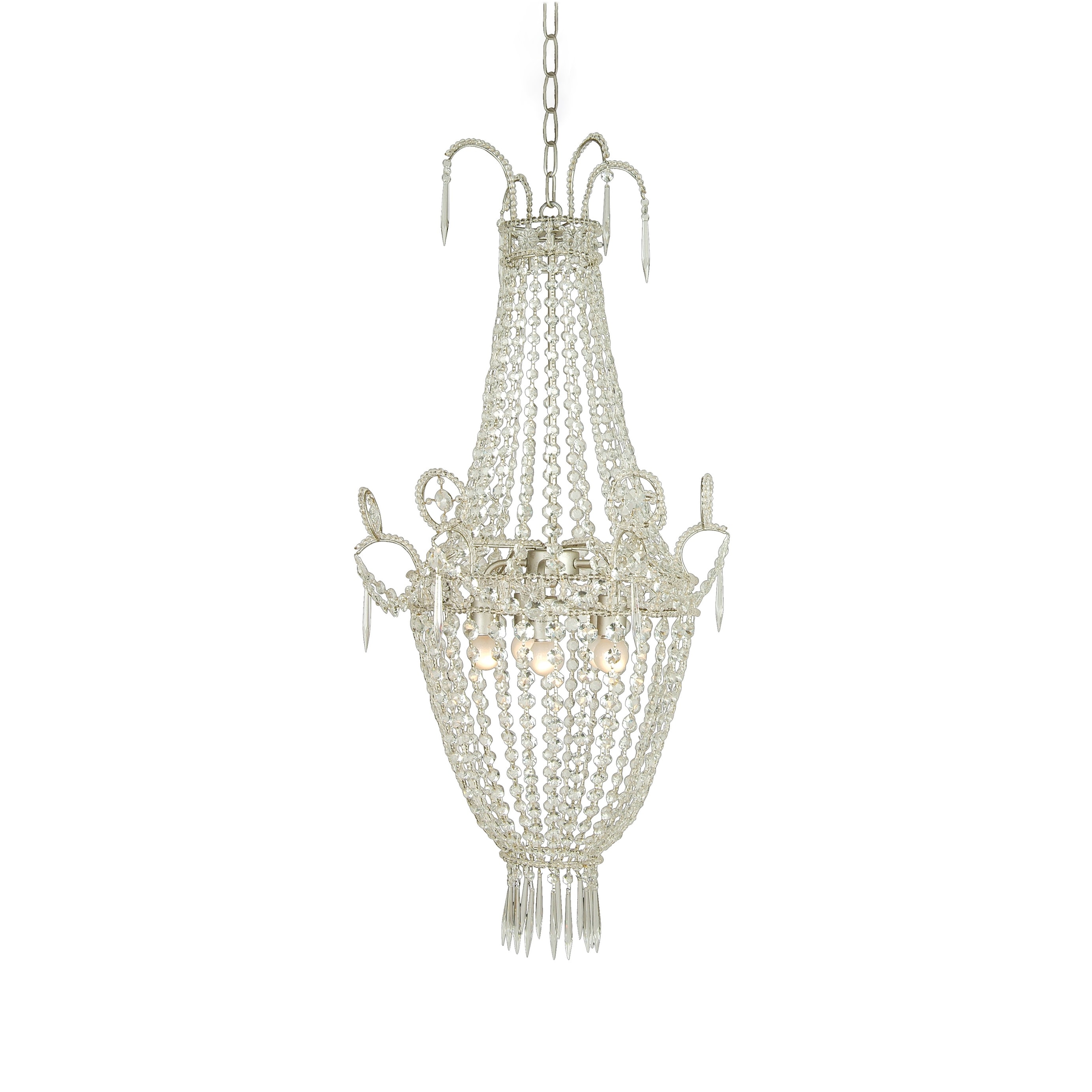 Modern 5-Light Chrome Chandelier With Clear Crystals