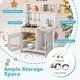 preview thumbnail 7 of 8, Costway Kids Kitchen Playset with Lights Sounds Microwave Stoves Oven - See Details