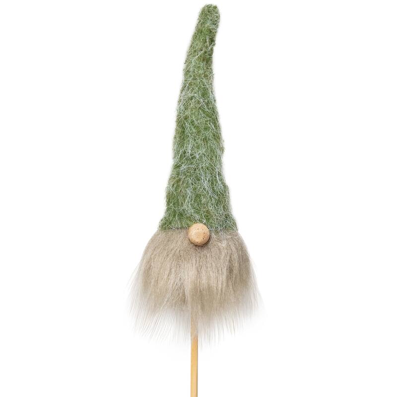 Gnome with Fuzzy Hat Christmas Picks - 13.25" - Set of 3