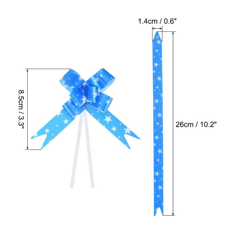 100Pcs 3.3inch Pull Bows Baskets Gift Wrapping Butterfly Knot Bow - Blue