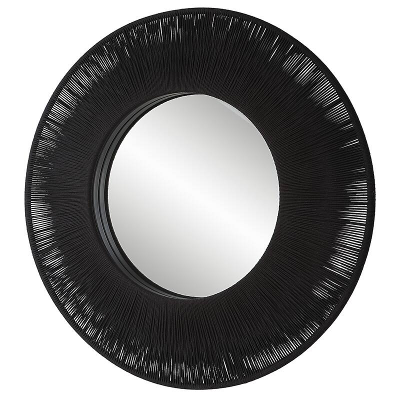 Uttermost Sailor's Knot Black Round Mirror - 51.25"W x 51.25"H x 2.5"D