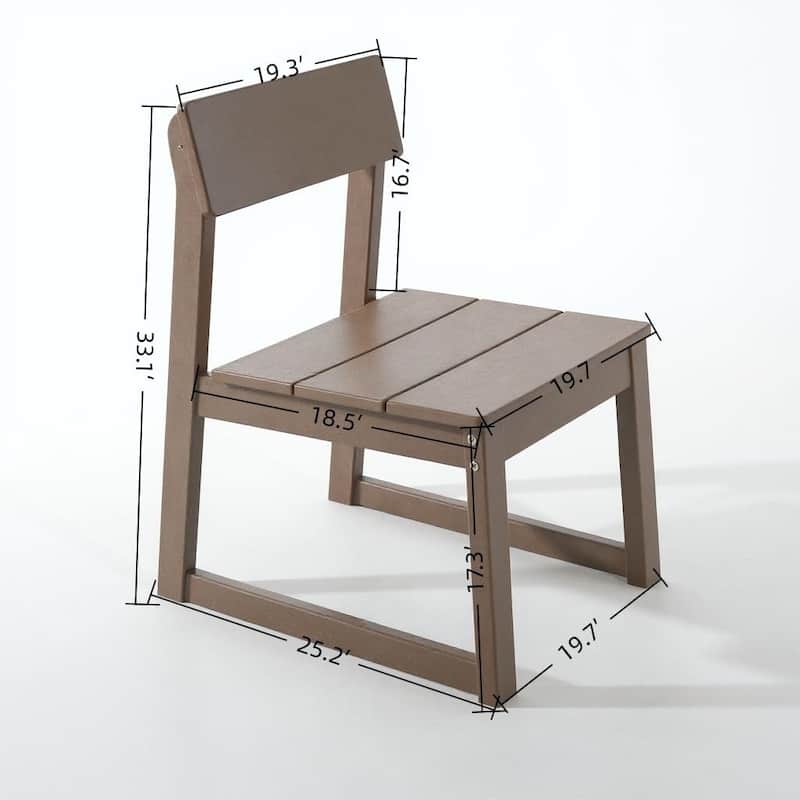 2-Pack HDPE Indoor/Outdoor Dining Chairs, All-Weather Garden & Patio Side Chairs with Modern Backrest