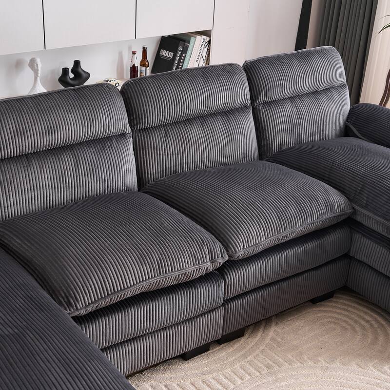 111.8" U-shaped profile sofa, including two single seats and two chaise