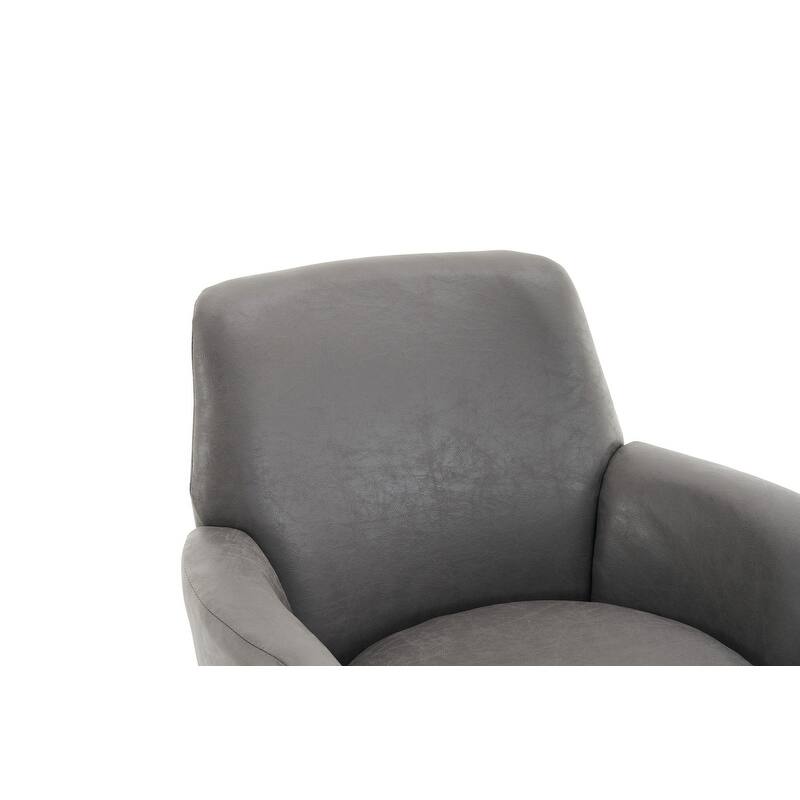 Sofa and Comfortable Swivel Barrel Chair with Gold Stainless Steel Base 