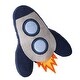 preview thumbnail 2 of 2, Lambs & Ivy Milky Way Rocket Ship Nursery Throw Pillow Plush