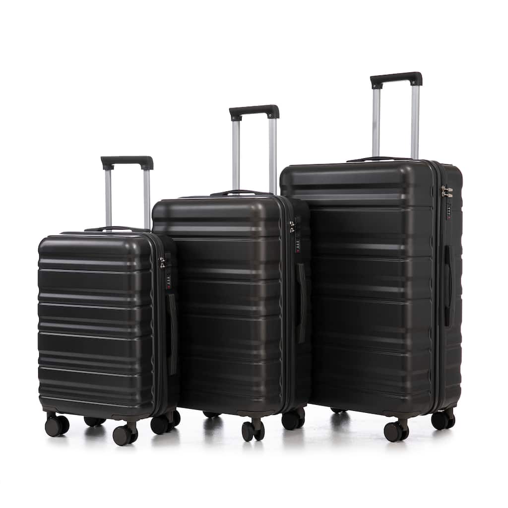 Lightweight Luggage with Spinner Wheels, 3 Piece Travel Suitcase ABS+PC Hardshell Luggage Set with Combination Lock, 20"/24"/28"