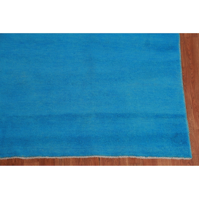Blue Modern Gabbeh Persian Area Rug Handmade Wool Carpet - 8'3" x 10'10"