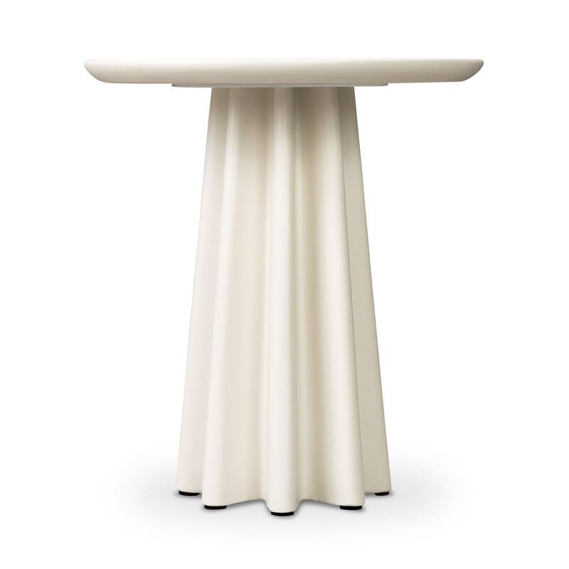 Folda Sculpted Concrete Pedestal Side Table