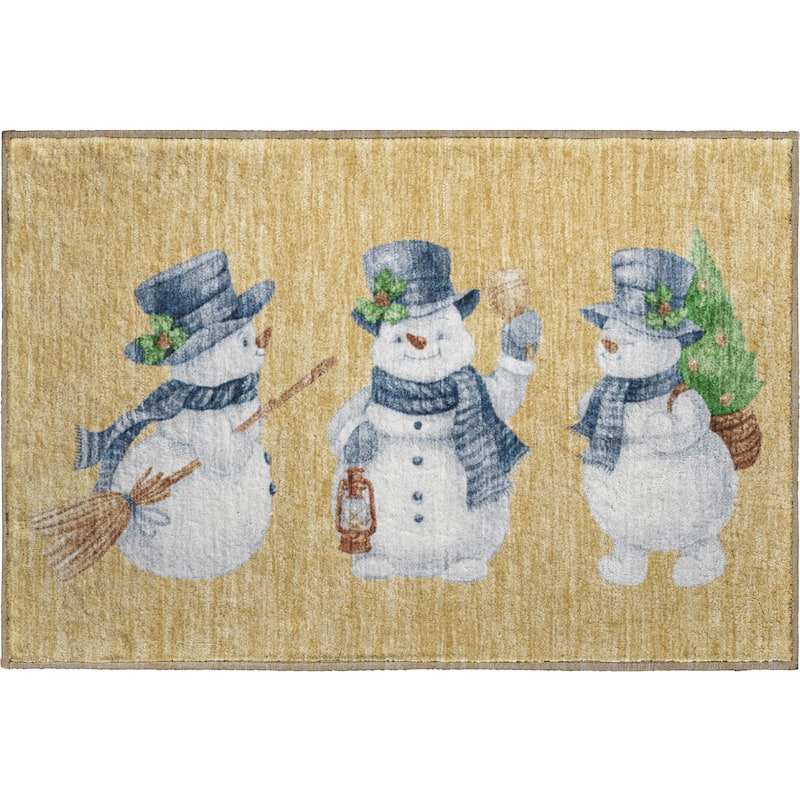 Premium Washable Super Soft Winter Holiday Snowman Mayfield Rug