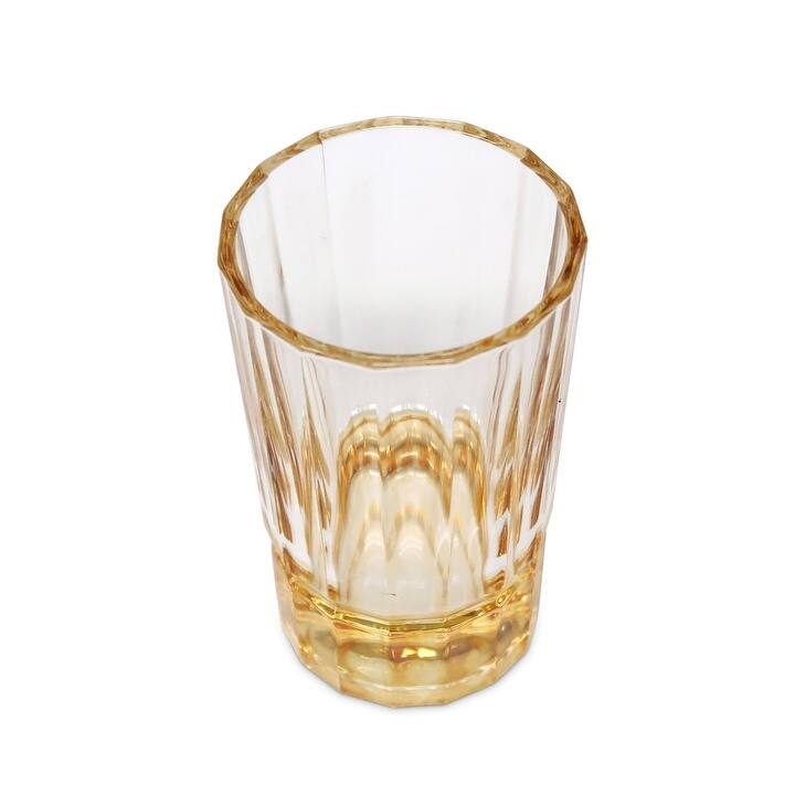 Liscio Ottico - Set of 6 Glasses with Smooth Linear Design and Amber Shade on the Base