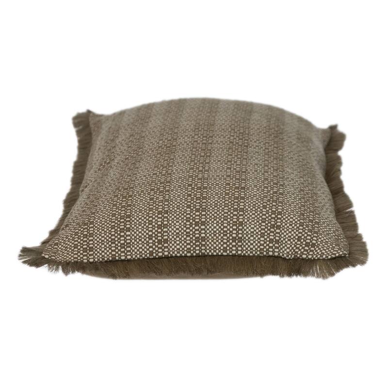 Striped Rectangular Cotton Throw Pillow - 20" - Green and Beige