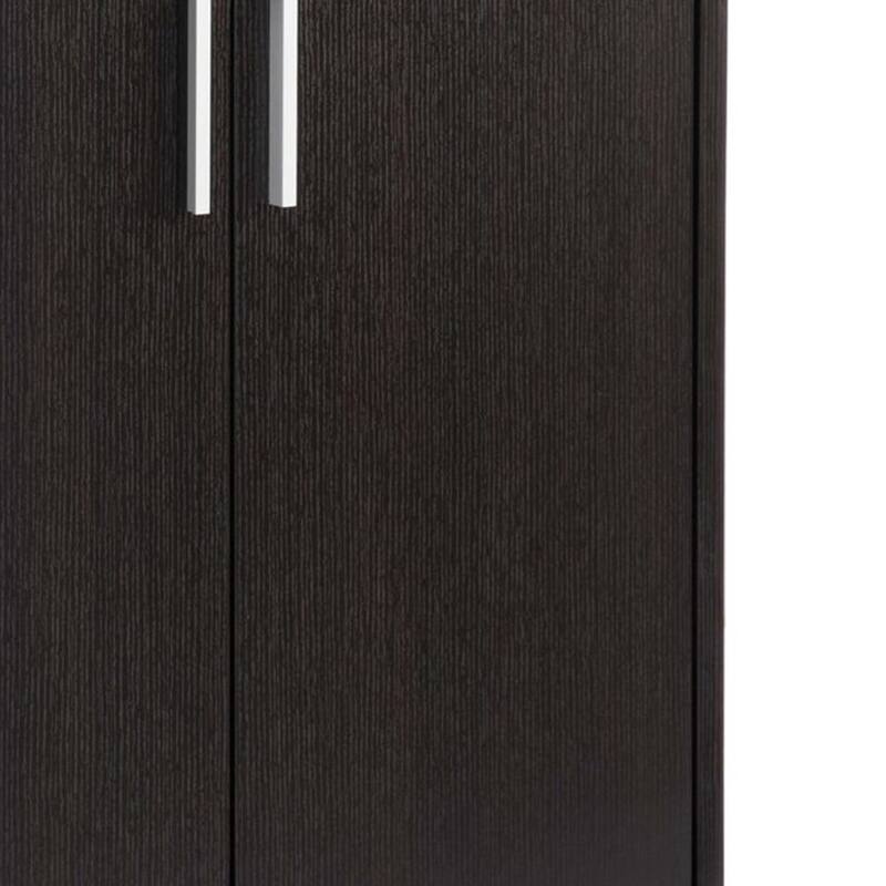 Ross Shoe Cabinet, 2 Doors, Open Top Shelf, Red Cocoa Brown Finish