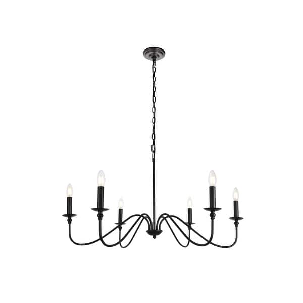 slide 2 of 6, Rohan Collection 6-Light Chandelier 36" W x 19" H - Matte Black