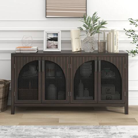 Simple Sideboard with Large Storage Space and Artificial Rattan Door