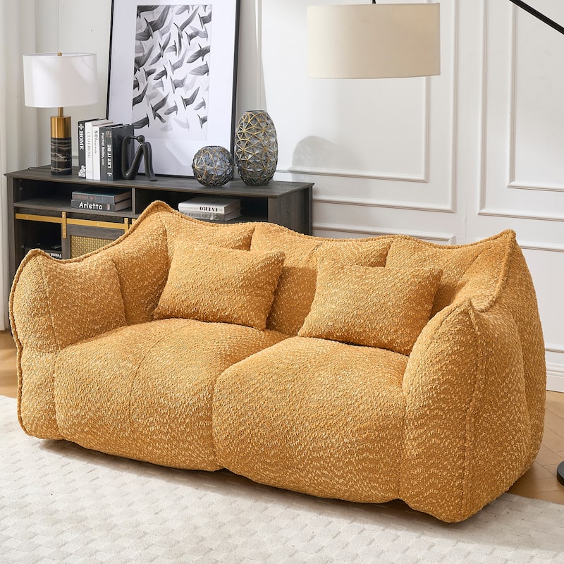 Beanbag Chair with High Resilience Foam Core. The Square Recliner Sofa Is Ideal for Family Members And Friends Engaged in Games