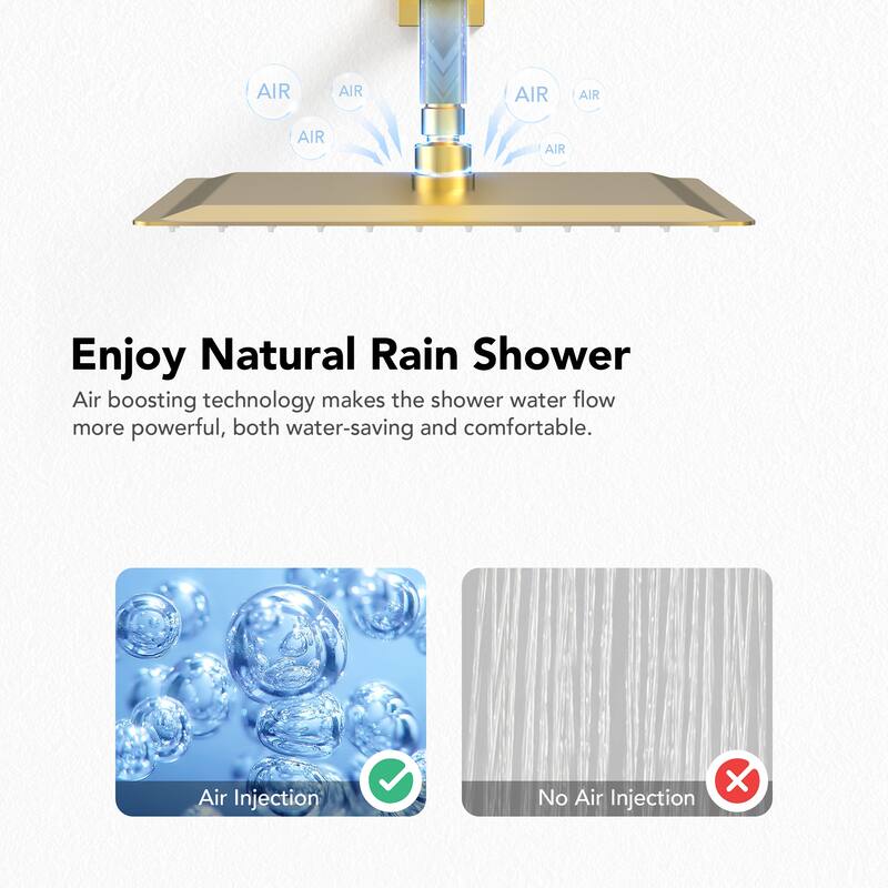 EVERSTEIN Dual Shower System 12" Rain Shower Head with High Pressure Handheld Sprays