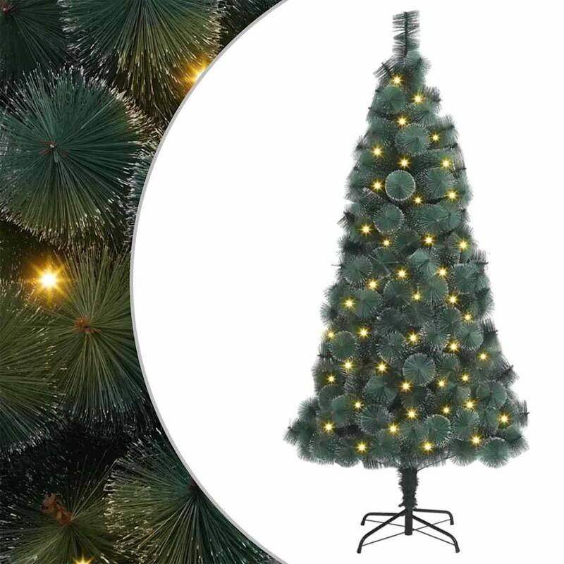 vidaXL Artificial Pre-lit Christmas Tree with Ball Set and Pinecones Xmas Tree - White and sliver