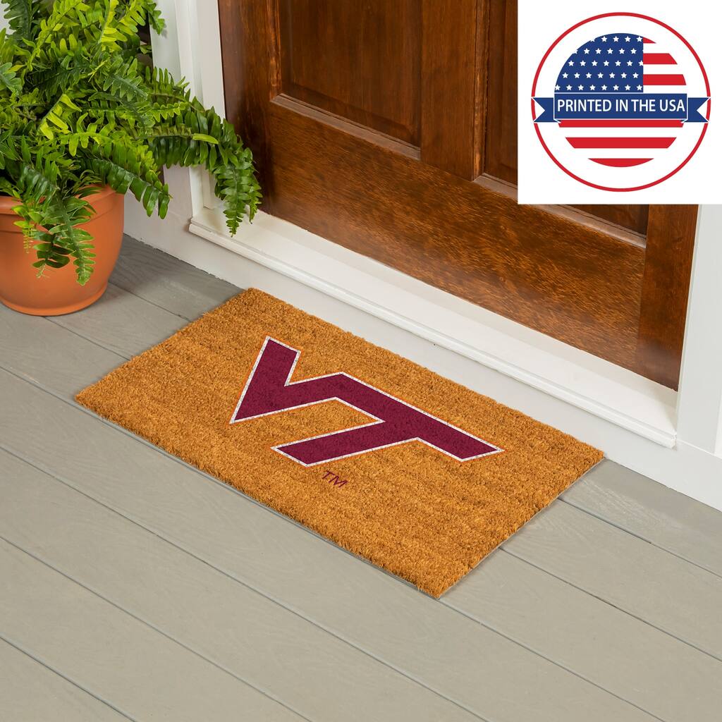 Coir Door Mat, 16"x 28", Virginia Tech - 28" x 16"