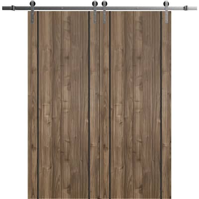 Sturdy Double Barn Door 36 x 80 with Planum 0016 White Silk with 13FT