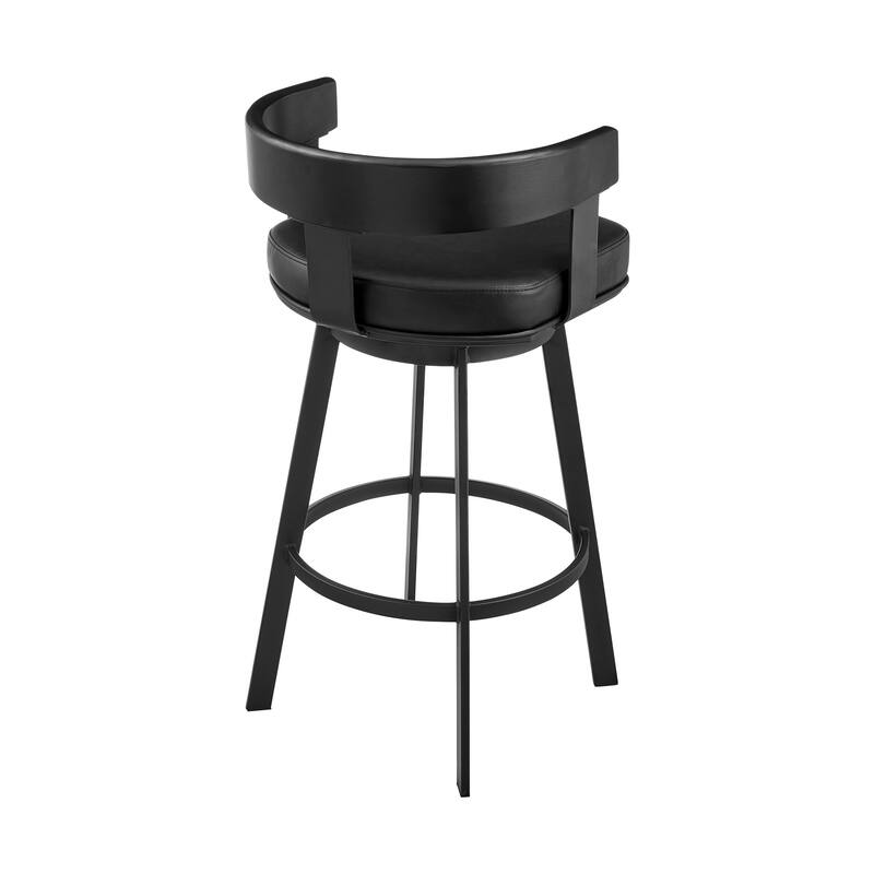 Idris Modern Swivel Bar Stool, Upholstered Counter Height Chair with Iron Frame