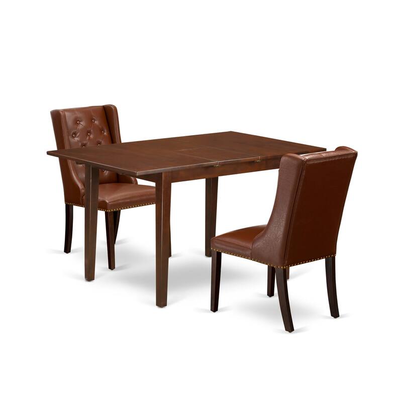 East West Furniture Dining Table Set Contains a Rectangle Dinner Table and Dining Chairs (Pieces And Finish Color Options)